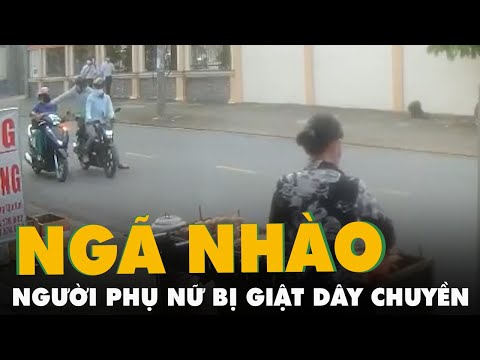 Video Bị giật dây chuyền, người phụ nữ ngã nhào xuống đường... - youtube
