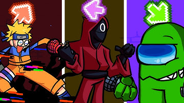 FNF Character Test Gameplay & Playground lVS Pibby Naruto l VS Squid Game l VS Red & Green Imposter