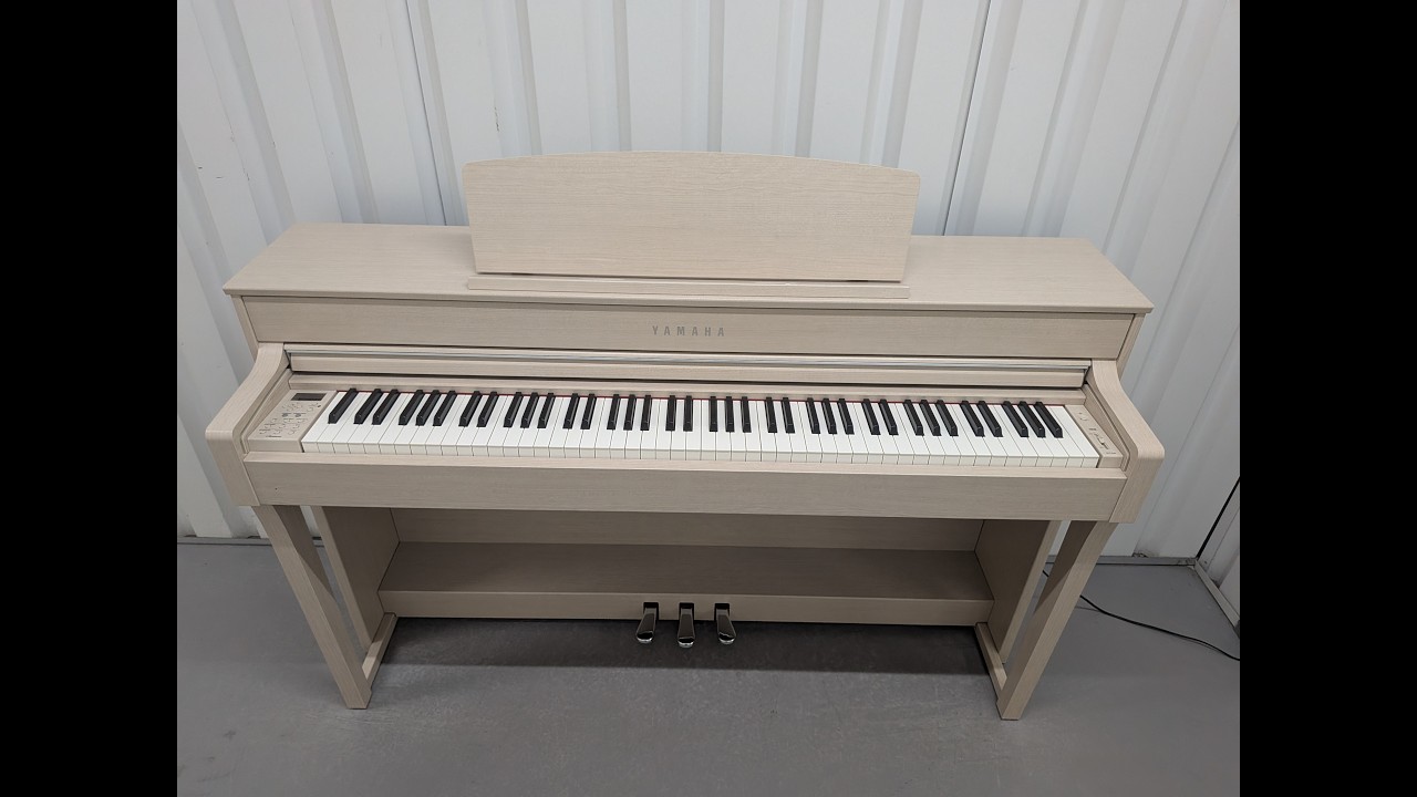 Yamaha Clavinova CLP-645 in white ash finish stock nr 26327 - YouTube
