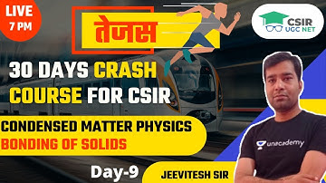 Condensed Matter Physics | Bonding of Solids | CSIR UGC NET 2021 by Jeevitesh Rajput