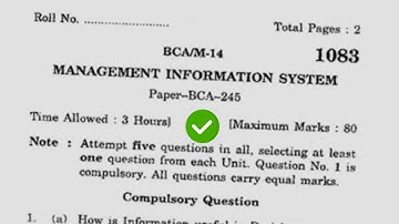 2014 Kuk BCA 4th Sem Management Information System Question Paper