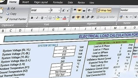 Electrical Calculation Excel Speardsheet
