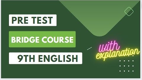 9th Pre Test | Bridge Course 2023-24 | English Subject | with all explanation