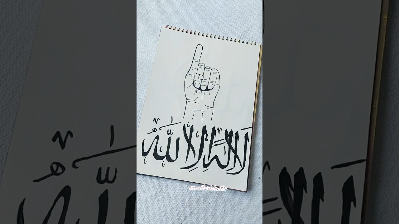 Drawing Hand Gesture with Arabic Calligraphy Art #YouTubeShorts