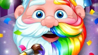 Santa Hair Salon Video Game - Santa make his beard and Hair Green - fun game play screenshot 5