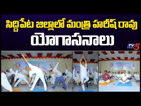 Minister Harish Rao Performs Yoga On The Occasion Of International Yoga Day | Importance of Yoga|TV5 - TV5NEWS