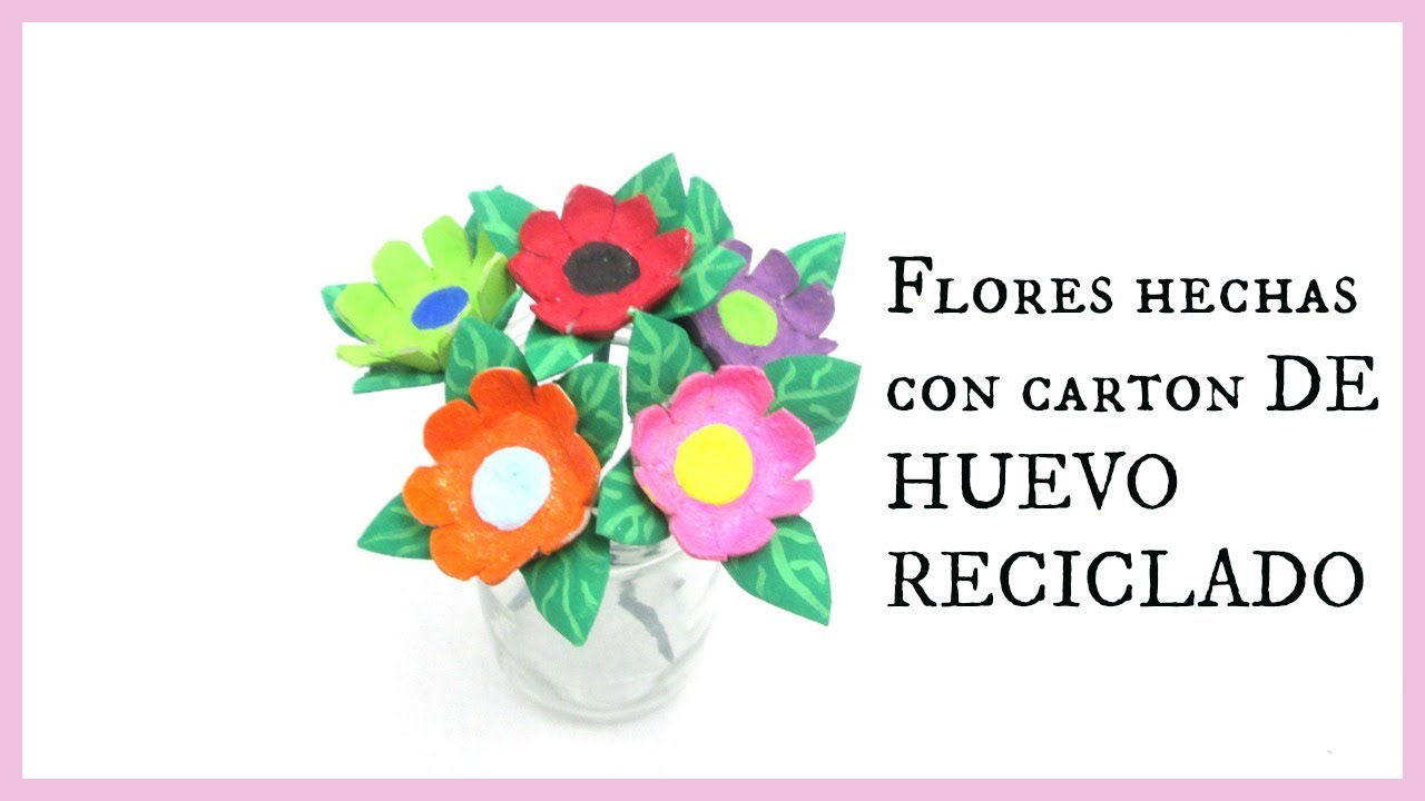 Flores rosas con hueveras de cartón - egg carton flowers - RECICLADO  CREATIVO por Rosa Montesa