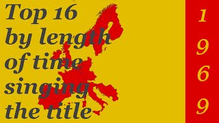 Eurovision 1969 - Top 16 by length of time singing the title