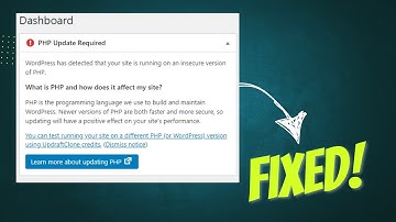 How to fix "PHP Update Required" or "Update PHP version" error in WordPress
