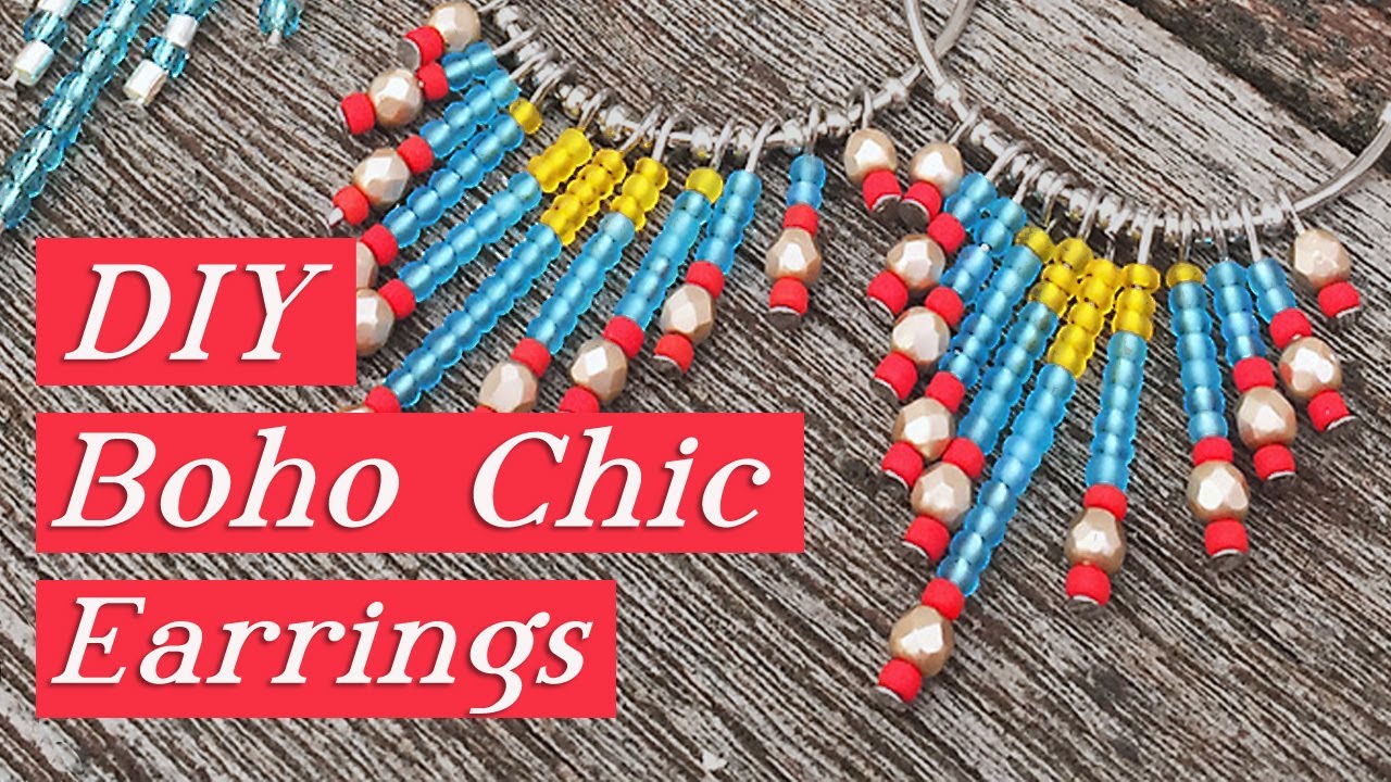 DIY Boho Chic Dangle Earrings - Bead Jewelry Tutorial - YouTube