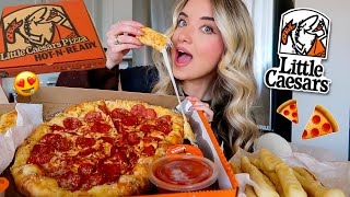 Trying Little Caesar's CHEESIEST MENU ITEMS Mukbang!