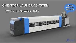 One-Stop Industrial Laundry System | Continuous Batch Washer + Hydraulic Press by Weishi