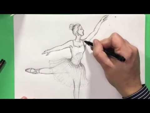 Video: Come Disegnare Una Ballerina In Più Fasi Con Gouache