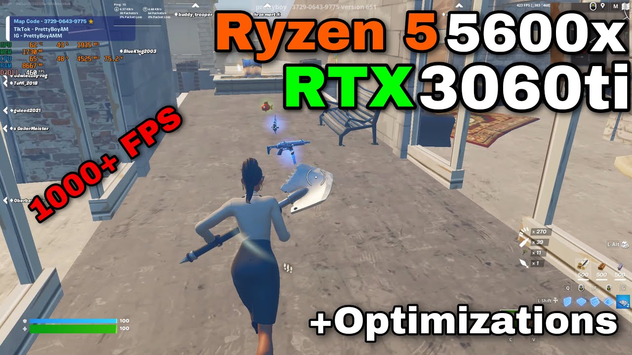 RTX 3060 ti + Ryzen 5 5600x Fortnite Chapter 4 | Tilted Zone Wars | performance mode 1080p (ASMR)