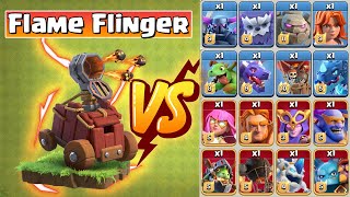 Flame Flinger vs All Max Troops | Clash of Clans | *Winter Update 2021* | Nolimits