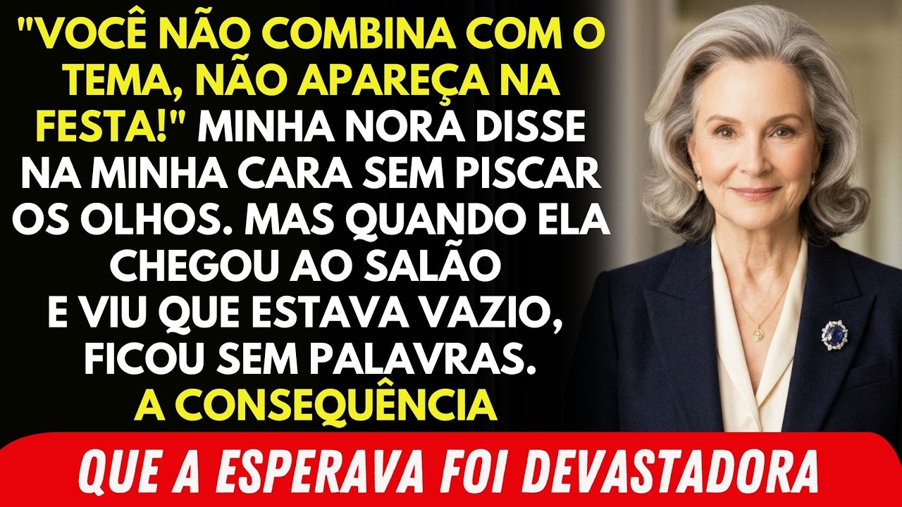 A minha nora olhou para mim com aquele sorriso de quem esconde uma faca atrás das costas e disse, sem pestanejar: “A senhora não vai ao aniversário do Lourenço. Não combina com o nosso tema”....
