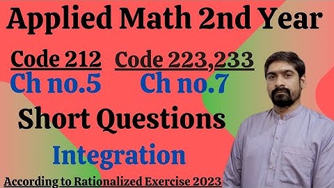 DAE Applied Math 223, 233 & 212 | Important Short Questions | Chapter 7 & 5 | Calculus Insights