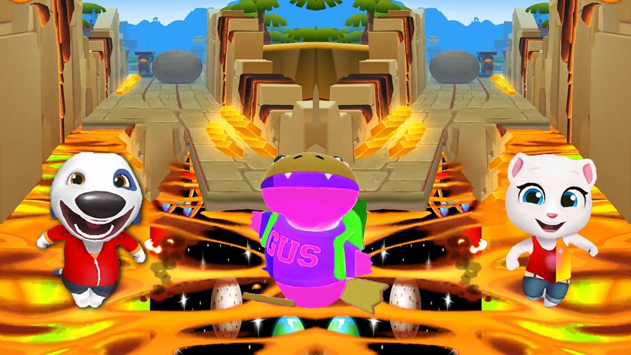 TAG WITH RYAN VS GOLD RUN  MIX CHARACTERS SPACE VS MANGO LAVA FALLS DOWN FUNNY GAMEPLAY