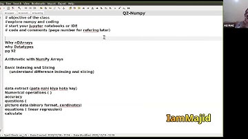 PIAIC - AIC-Q2 - Batch04-35 - Numpy Lecture  - [Sir Anees] (19 Dec 2020)
