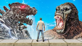 КИНГ КОНГ ПРОТИВ МЕХАГОДЗИЛЛЫ ГТА 5 МОДЫ! KONG VS MECHAGODZILLA ОБЗОР МОДА В GTA 5! ИГРЫ ВИДЕО MODS