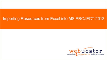 Importing Resources from Excel into MS PROJECT 2013