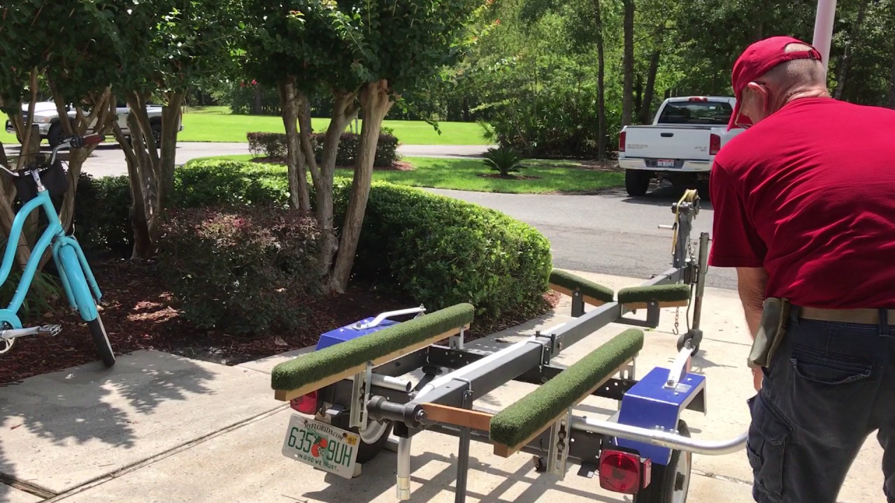Space saver boat trailer - YouTube