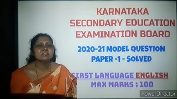 KSEEB SSLC ENGLISH MODEL QUESTION PAPER I WITH SOLUTIONS