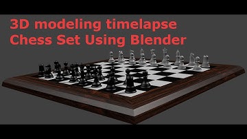 3D modeling timelapse - full chess set - Blender