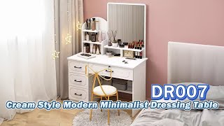 Dr007 - Cream Style Bedroom Modern Minimalist Dressing Table