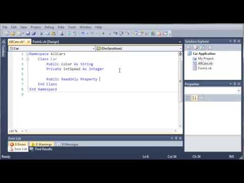 Visual Basic Tutorial   106   Car Part 1 Creating The Car Class   YouTube
