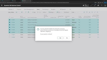 Business Central short video: Release and reopen multiple sales orders and purchase orders
