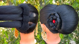 Very Easy French Bun Hairstyle For Ladies | French Roll Hairstyle |