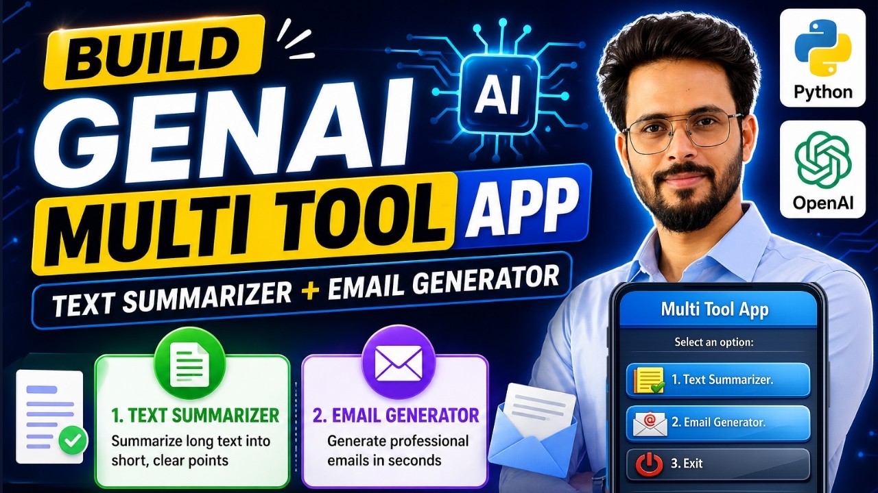 👉 Build GenAI Multi Tool App | Text Summarizer + Email Generator ...