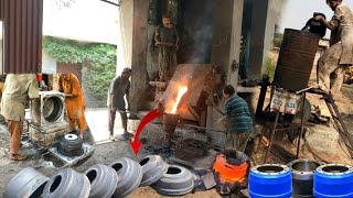 Manufacturing of a truck brake drums // How to produce brake drum in local factory