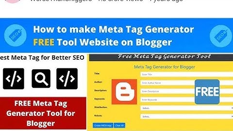 How to create meta tag Genrator tool on blogger