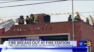 Fire breaks out on roof of Richmond fire station