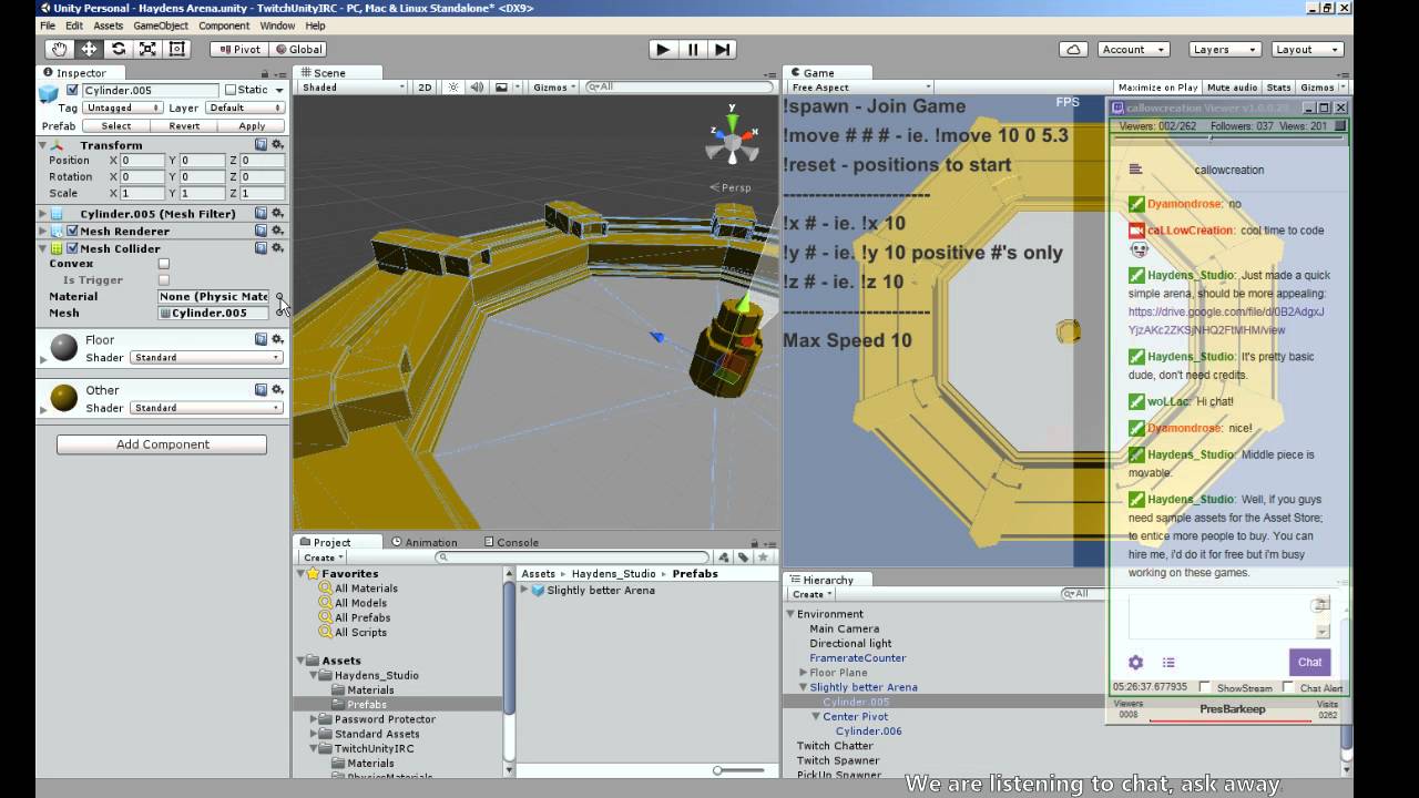 GameObject Rotation on Pivot Script - UniTwitch IRC In Action - Unity ...