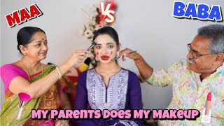 My Parents Does My Makeup‍| Maa does my Makeup‍ ~Part 1‍ #makeup #maa #baba #parents