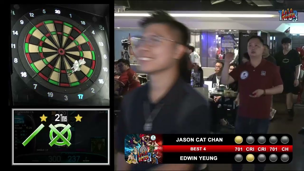 LALA TOUR 2025 STAGE 1 BEST 4 JASON CAT CHAN VS EDWIN YEUNG #lalabar  #lalatour  #飛鏢  #4強對決