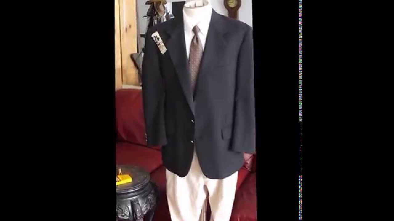 DAVIS23 L BURBERRY NAVY BLAZER COAT GOLD BUTTONS