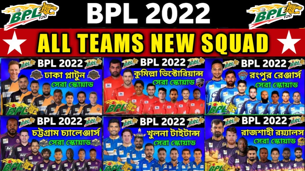Bangladesh Premier League 2022 All Teams Confirmed Squad | BPL 2022 All Teams Squad | BPL 2022 Squad