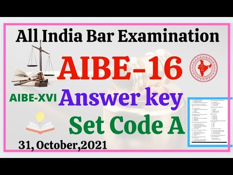 AIBE -XVI answer key set CODE (A) AIBE-16 with question paper