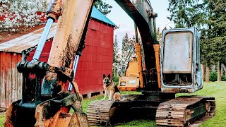 Transporting and washing the broken excavator