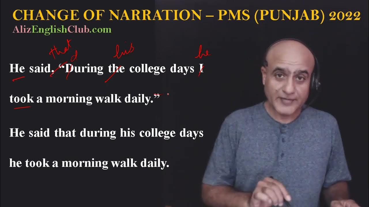 Change of narration English Precis and Composition PMS Punjab 2021