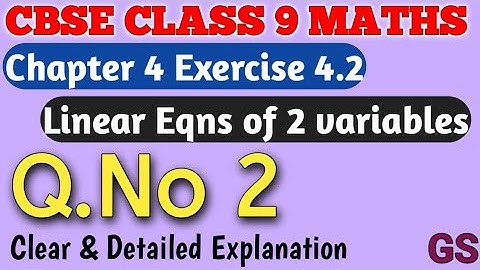 Chapter 4 - Exercise 4.2 (Q.No 2) - Linear Equations of 2 variables || CBSE Class 9th Maths in Tamil