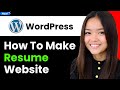 How to Make a Resume Website with Wordpress 2026 (Step By Step)