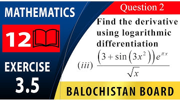 12th Math Exercise 3.5 Question 2 (iii) | Derivative of Exponential and Logarithmic functions