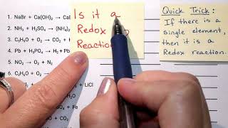 Quick Trick to identify Redox Reactions