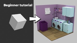 Autodesk Maya Tutorial | How to Model an Isometric Washing Room.
