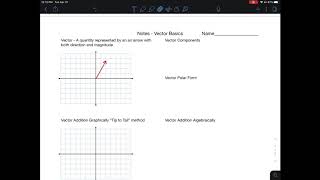 Geometry V1 Notes Vector Terminology